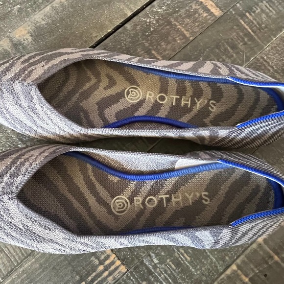 Rothy’s The Point Gray Zebra Shoes Slip On Flat Women’s Size 9 - Picture 12 of 12